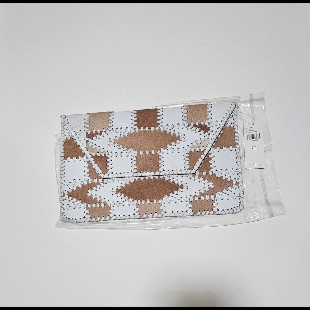 Stylish White and Brown Women's Clutch